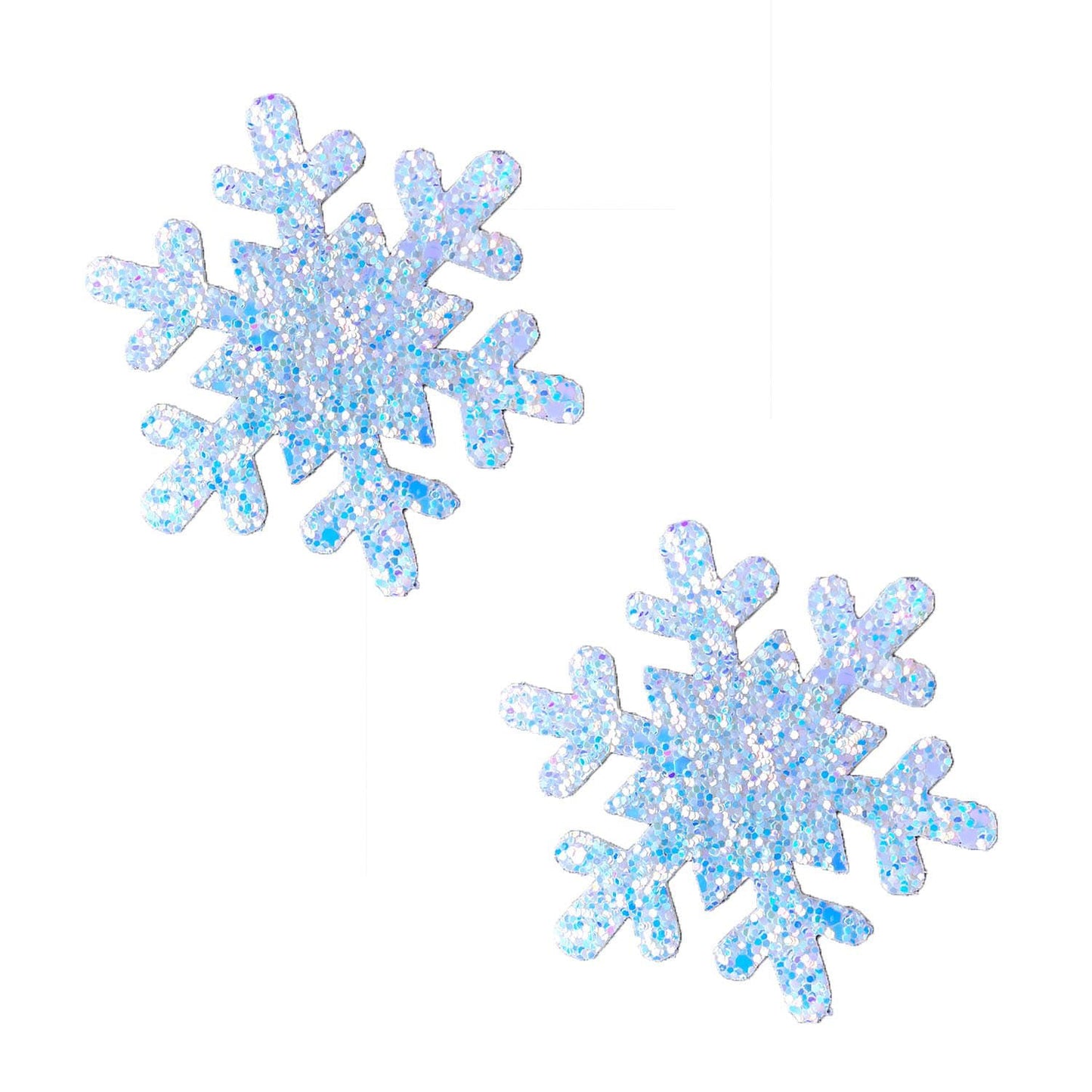 Super Sparkle White Chunky Glitter Snowflake Nipple Cover Pasties NN-SSW-SF-NS