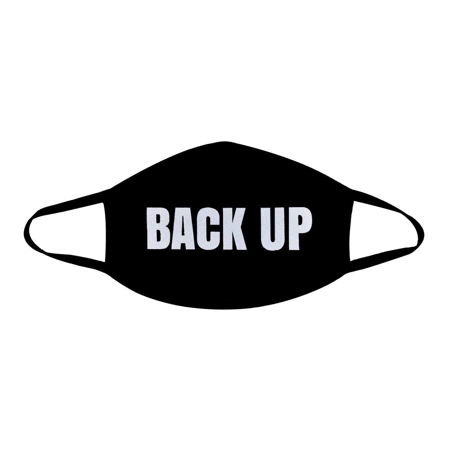 White Glitter Back Up Black Face Mask With Black Trim NN-MSKM-WBUBLA