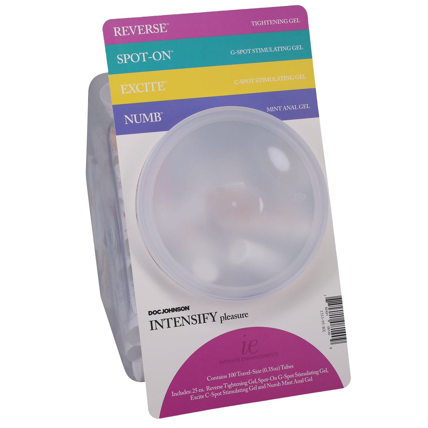 Intimate Enhancements - Intensify Pleasure - Fishbowl Display - 100 Pieces - 0.35 Oz Tubes DJ1313-95-BX