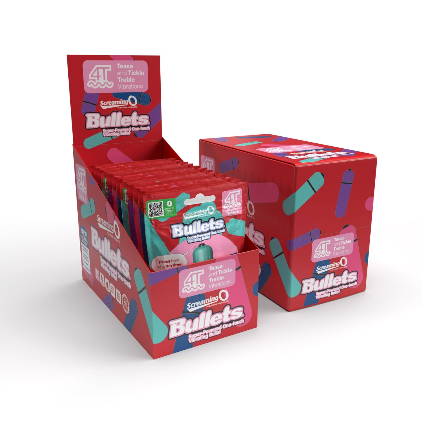 Screaming O 4t - Bullet - Super Powered One Touch Vibrating Bullet - Display - Assorted SO-4TBUL-AST