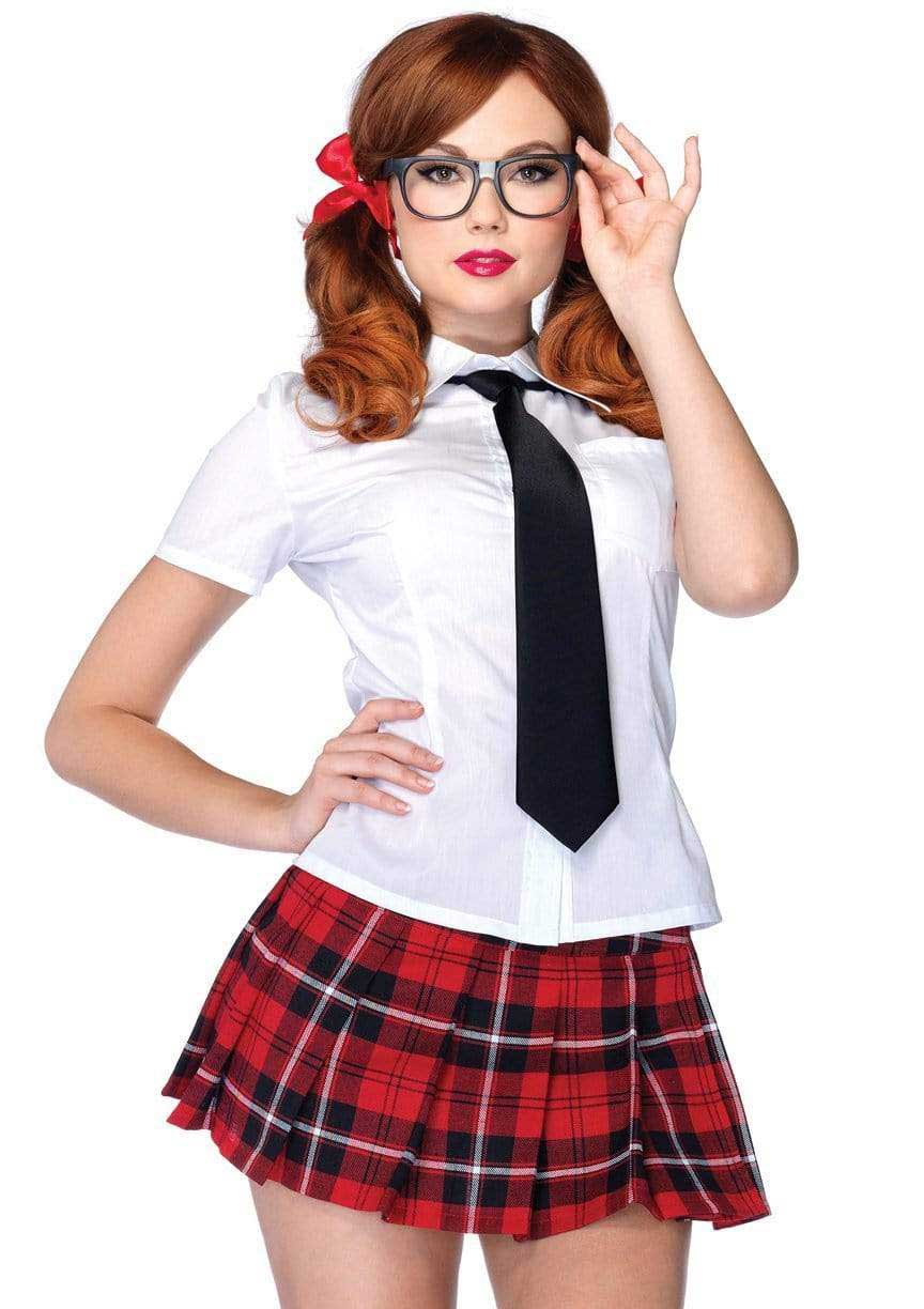 Private School Sweetie Costume - Medium - White / Red LA-85112WHRDM