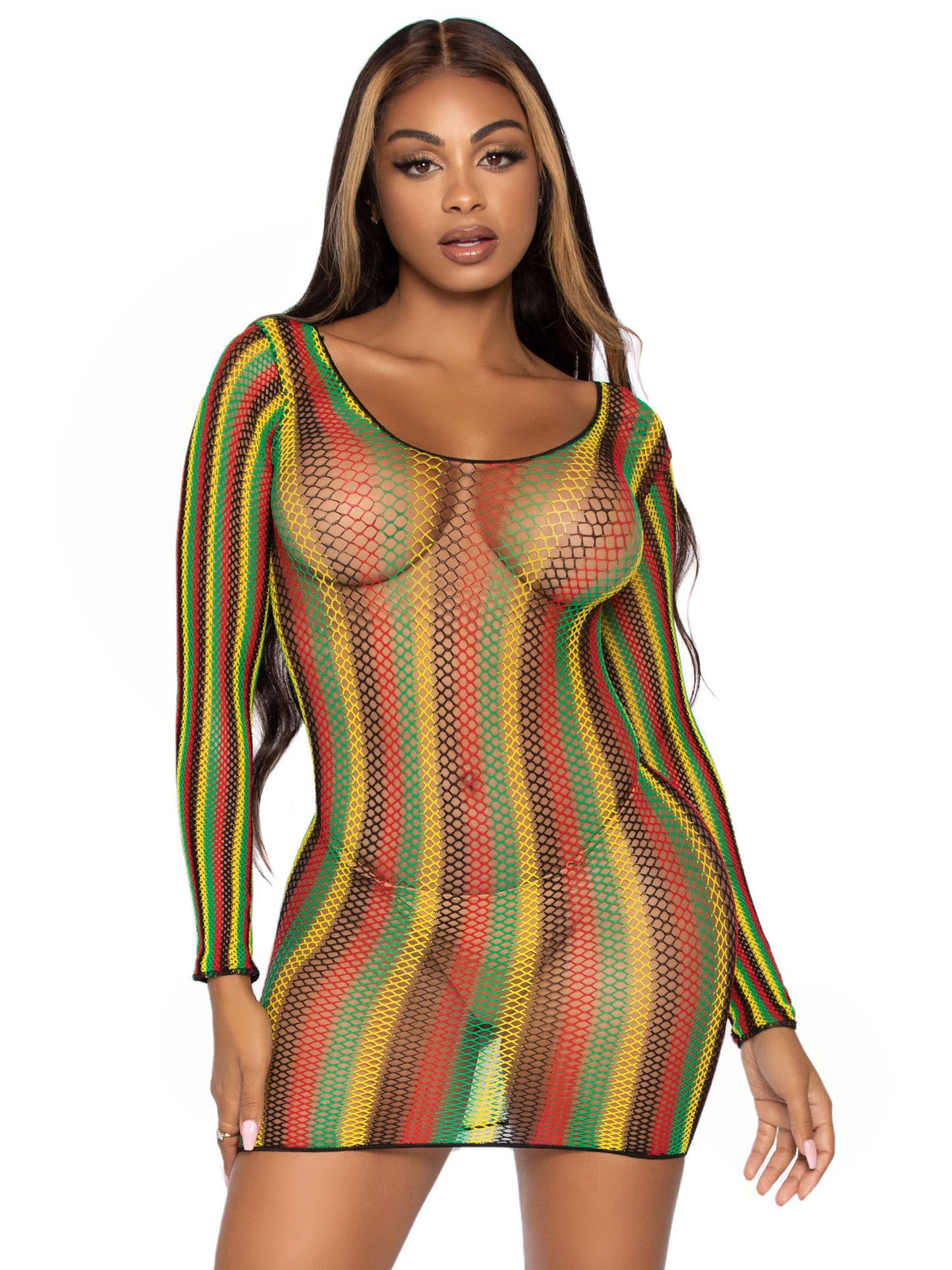 Rasta Net Mini Dress - One Size LA-86959