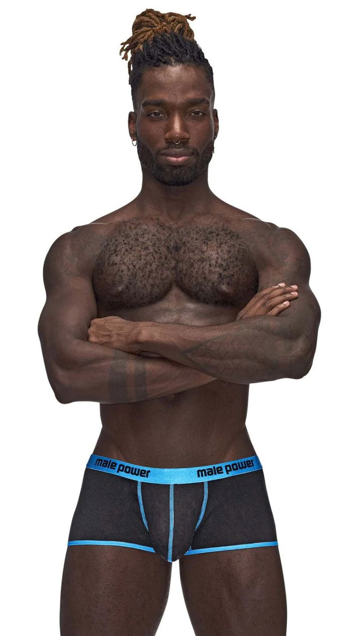 Casanova Uplift Mini Shorts - Small - Black/blue MP-143270BKSL