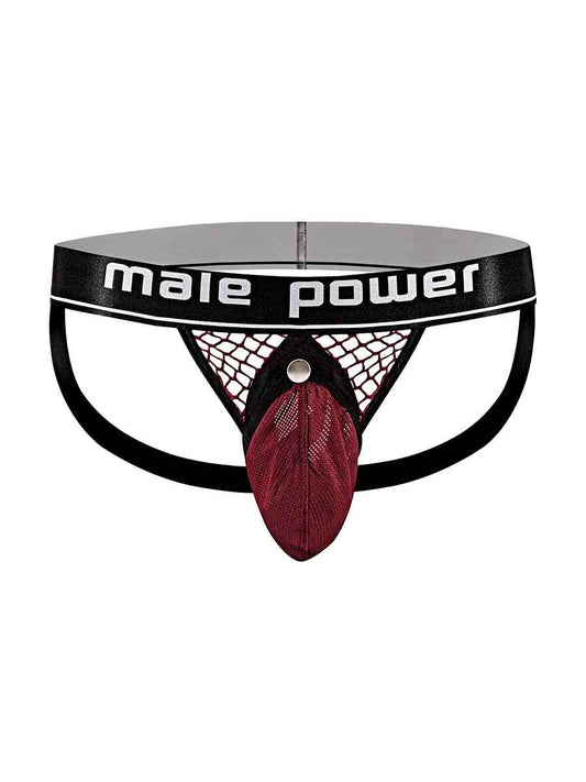 Cock Pit Net Cock Ring Jock - L/ XL - Burgundy MP-346260BNLX