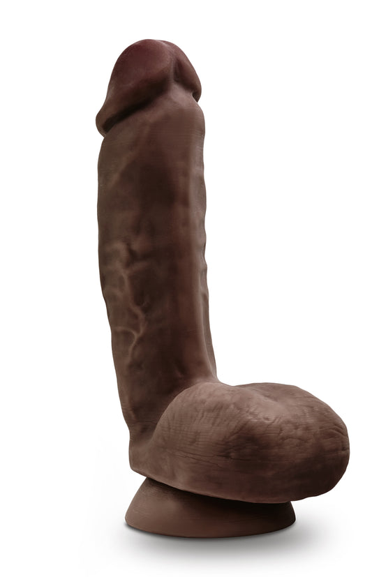 Dr. Skin Glide - 8.5 Inch Self Lubricating Dildo  Lubricating Dildo With Balls - Chocolate BL-52586