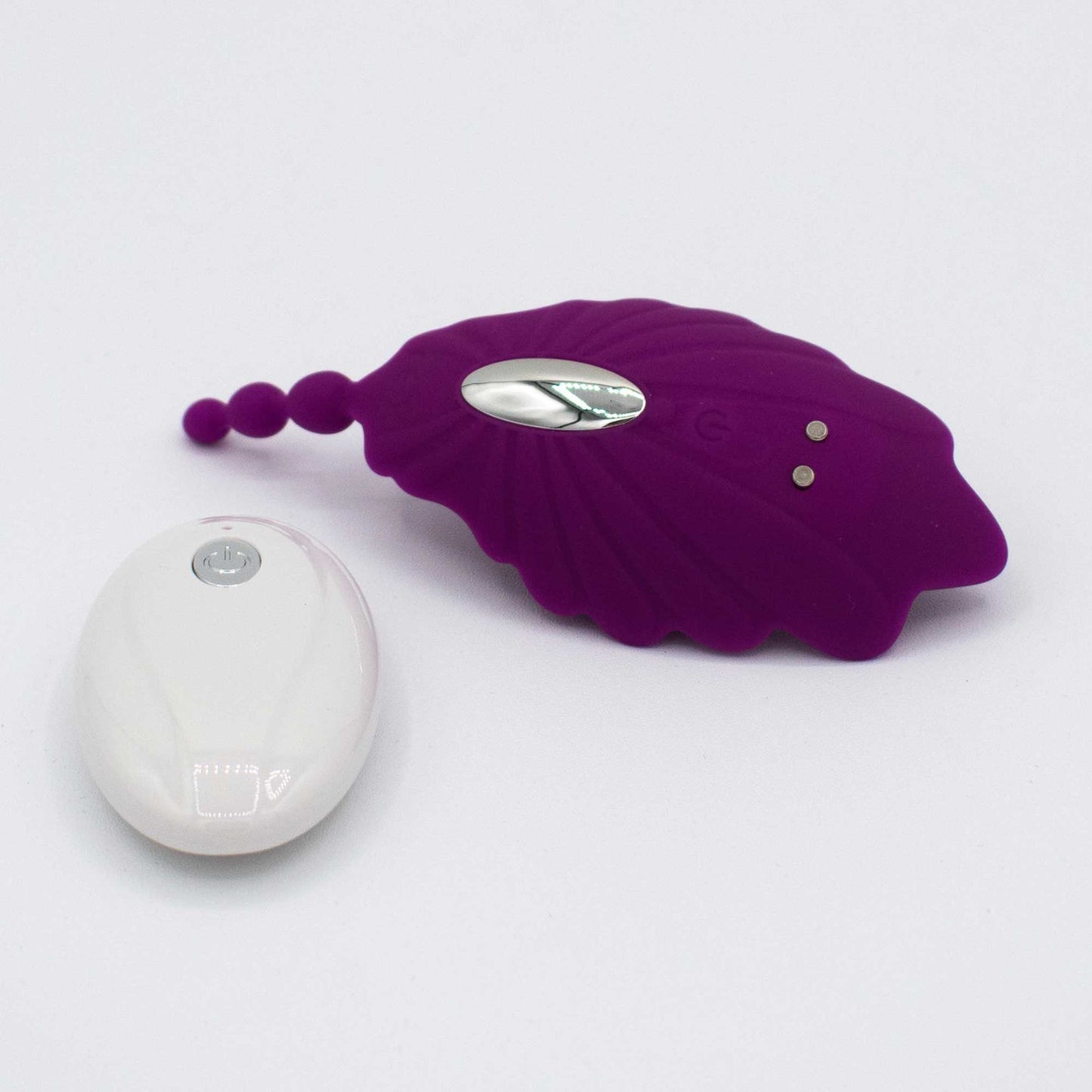 Shell Yeah! Remote Controlled Wearable Panty  Vibrator - Purple LAK-9103