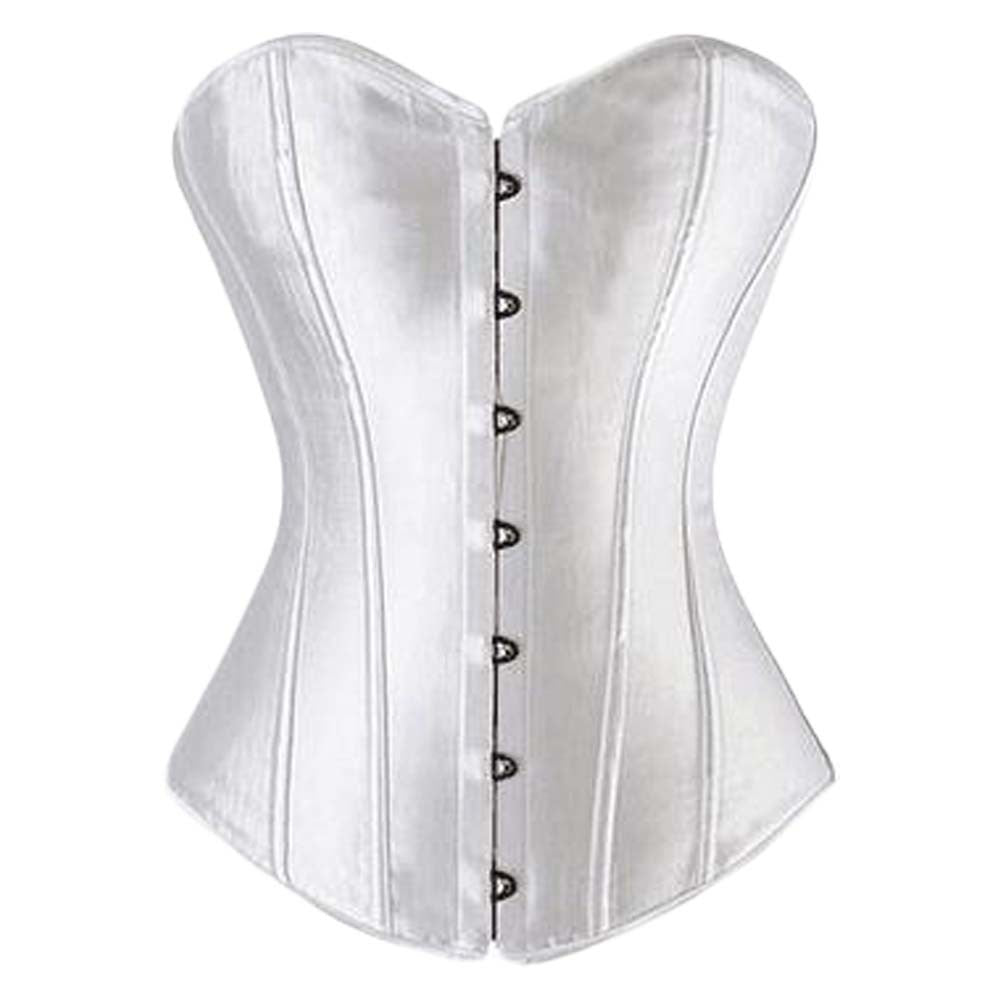 Women's Bustier Corset Top Sexy Lingerie White Satin Waist Corset - Whoopee Shop