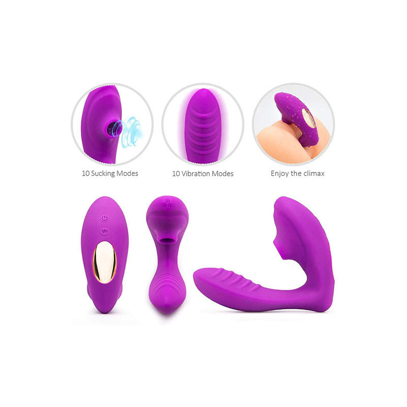 10 Levels Dual Motors Clitoral Sucking & G-spot Dildo Vibrator - Whoopee Shop