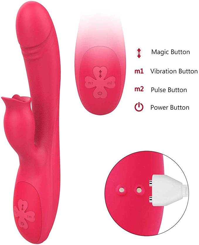 G Spot Vibrator ;  Rose Sex Toys for Clitoris G-spot Stimulation; Waterproof Dildo Vibrator with 10Powerful Vibrations Dual Motor Stimulator for Women - Whoopee Shop