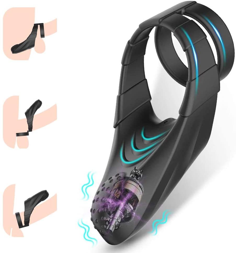 Silicone Penis Ring Couple Penis Vibrating Ring, Soft Sex Vibrators for Women and Men Anal and Clitoris Stimulation, for Ejaculation Delay - Whoopee Shop