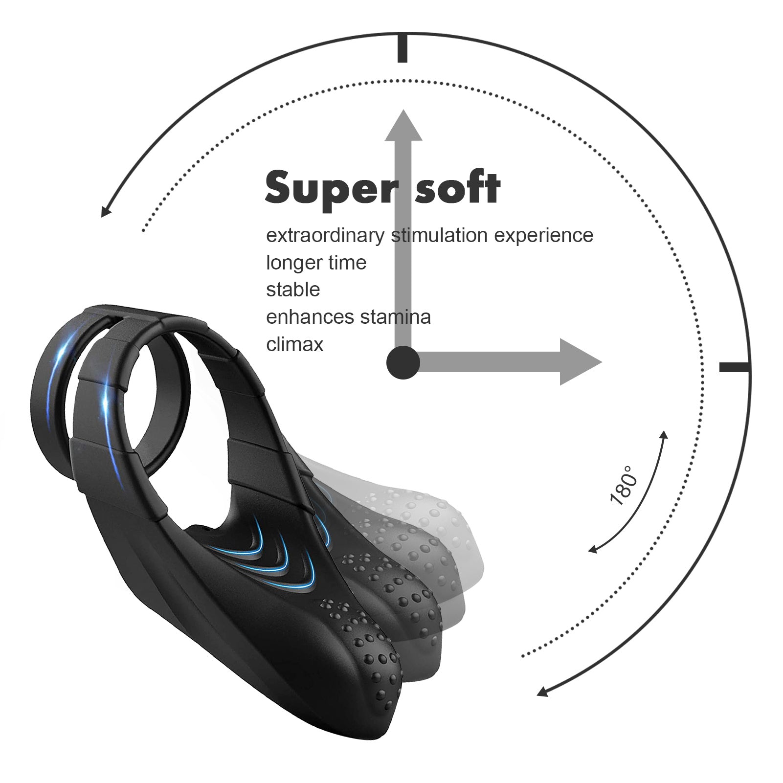 Silicone Penis Ring Couple Penis Vibrating Ring, Soft Sex Vibrators for Women and Men Anal and Clitoris Stimulation, for Ejaculation Delay - Whoopee Shop