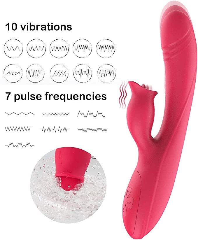 G Spot Vibrator ;  Rose Sex Toys for Clitoris G-spot Stimulation; Waterproof Dildo Vibrator with 10Powerful Vibrations Dual Motor Stimulator for Women - Whoopee Shop