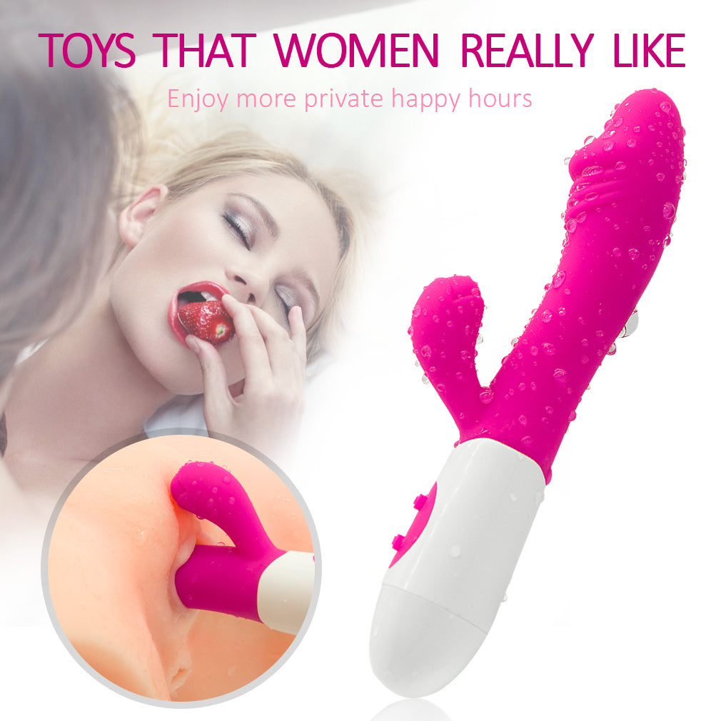 2 in 1 Rabbit Quiet Female Vibrators with Powerful Motors Clitoral Vibrator, Vibrating Dildos for Women Back and forth Vibrators for Women - Whoopee Shop