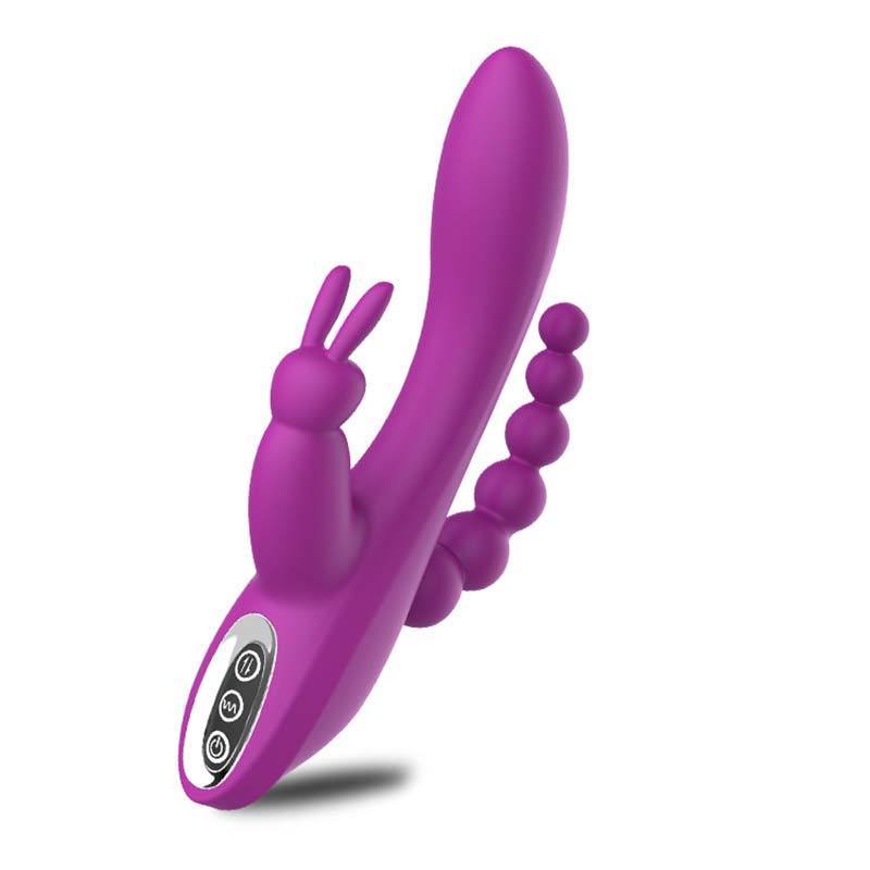3 In 1 Clitoral Sucking Rabbit G Spot Vibrator Anal Triple Curve 12 Function Waterproof Dildo Vibrator For Her - Whoopee Shop
