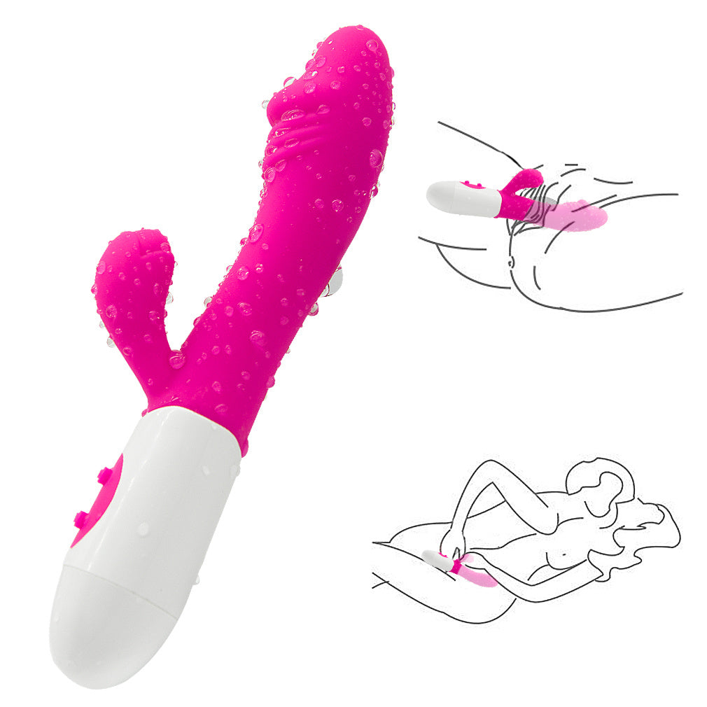 2 in 1 Rabbit Quiet Female Vibrators with Powerful Motors Clitoral Vibrator, Vibrating Dildos for Women Back and forth Vibrators for Women - Whoopee Shop