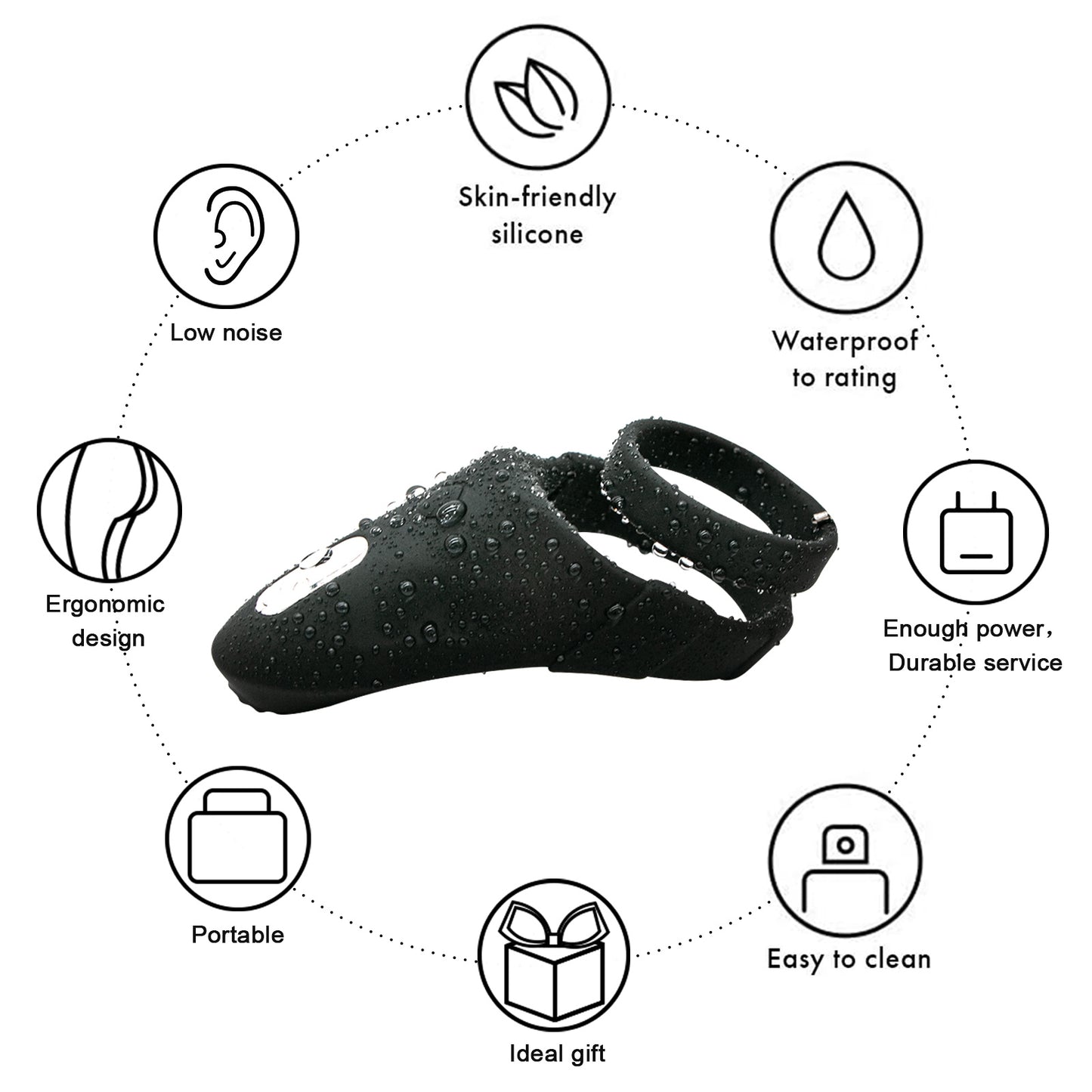 Silicone Penis Ring Couple Penis Vibrating Ring, Soft Sex Vibrators for Women and Men Anal and Clitoris Stimulation, for Ejaculation Delay - Whoopee Shop