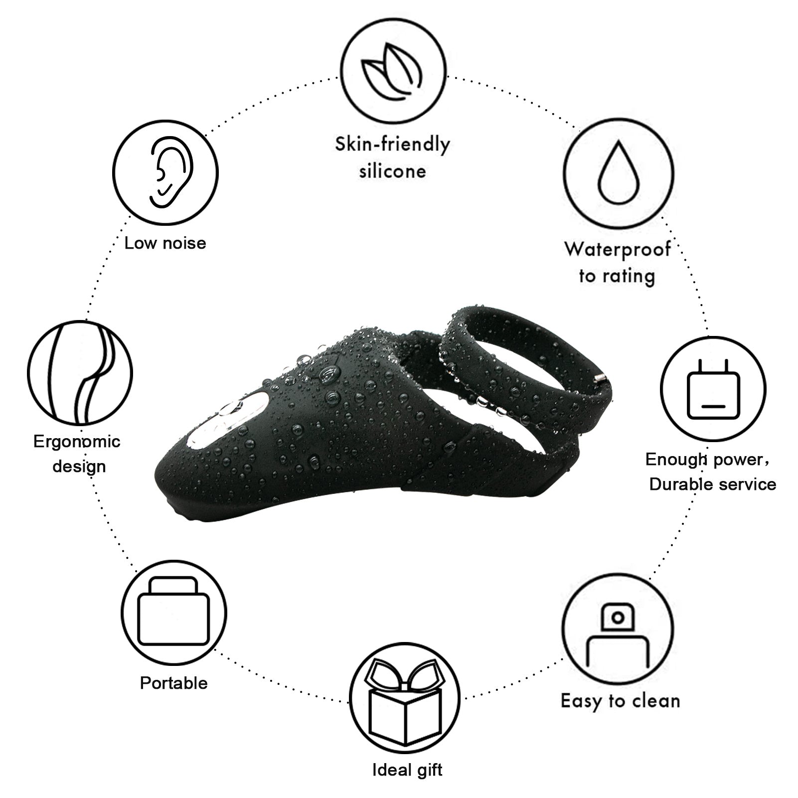 Silicone Penis Ring Couple Penis Vibrating Ring, Soft Sex Vibrators for Women and Men Anal and Clitoris Stimulation, for Ejaculation Delay - Whoopee Shop