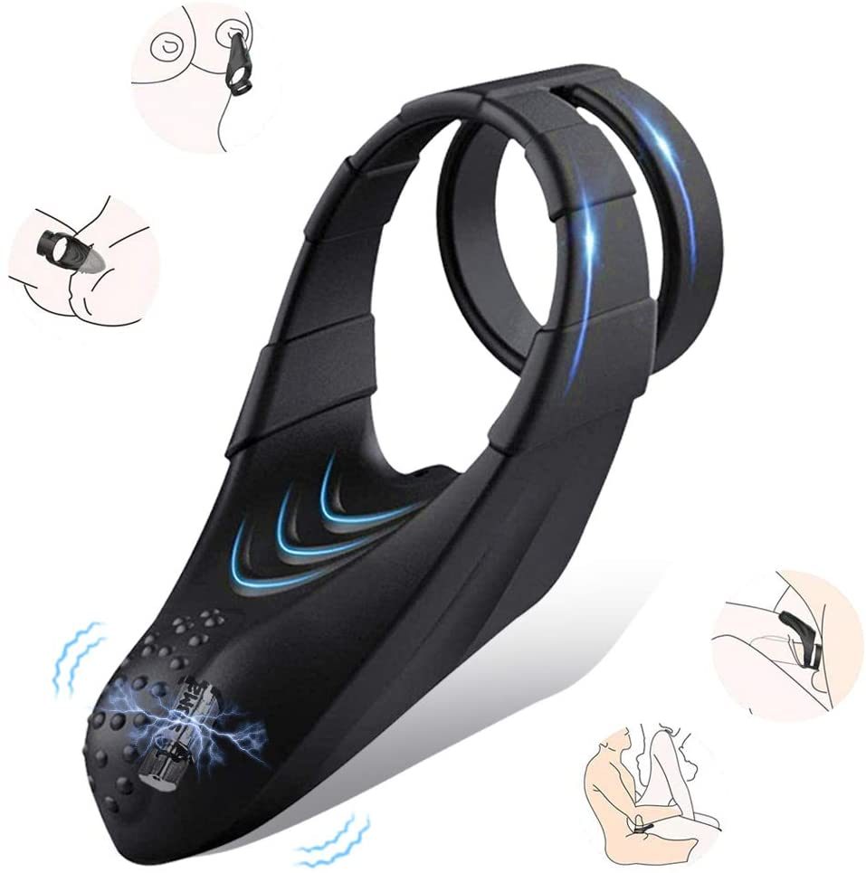 Silicone Penis Ring Couple Penis Vibrating Ring, Soft Sex Vibrators for Women and Men Anal and Clitoris Stimulation, for Ejaculation Delay - Whoopee Shop
