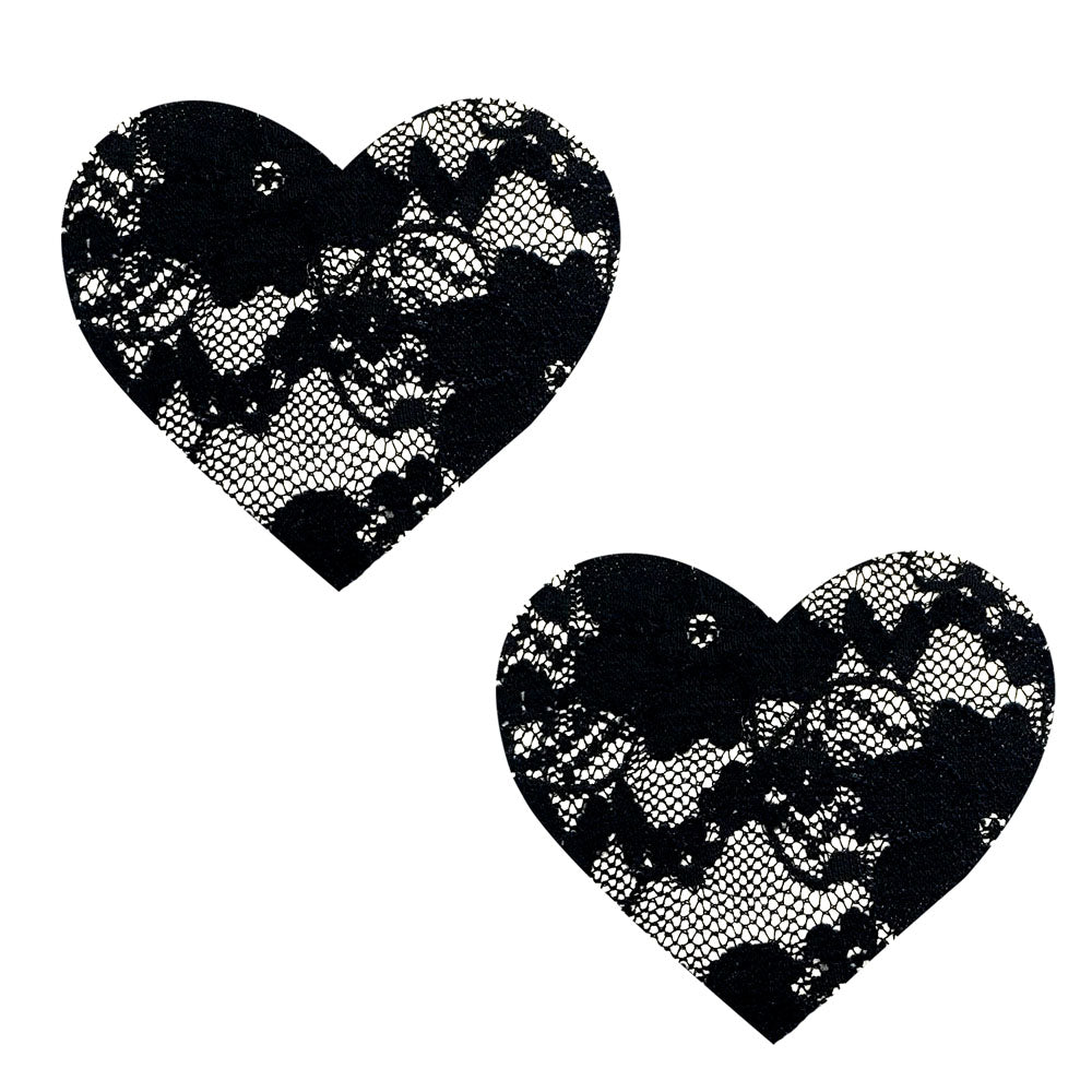 Vogue Black Lace I Heart U Nipztix Pasties NN-BLA-LAC-NS